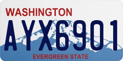 WA license plate AYX6901