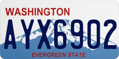 WA license plate AYX6902