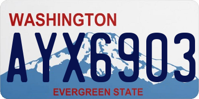 WA license plate AYX6903