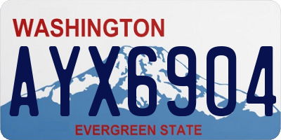 WA license plate AYX6904