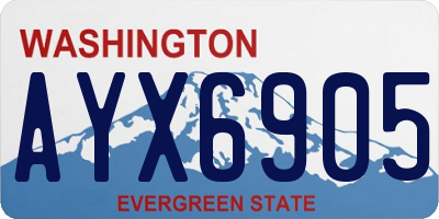 WA license plate AYX6905