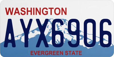 WA license plate AYX6906