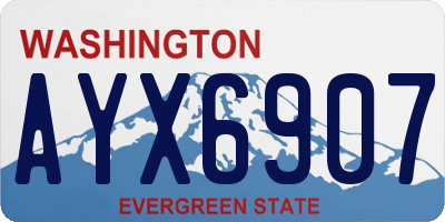 WA license plate AYX6907