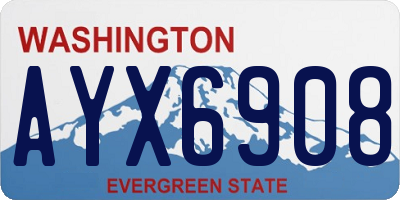 WA license plate AYX6908