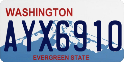 WA license plate AYX6910