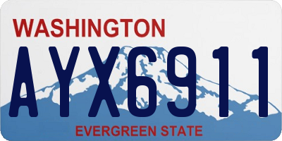 WA license plate AYX6911