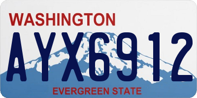 WA license plate AYX6912