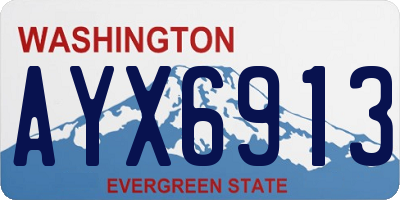 WA license plate AYX6913