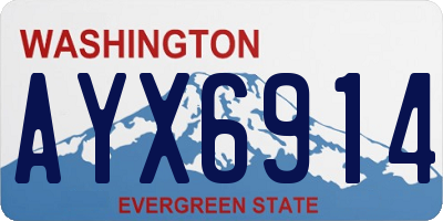 WA license plate AYX6914