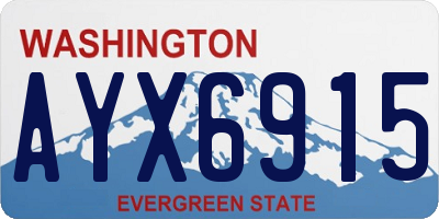 WA license plate AYX6915