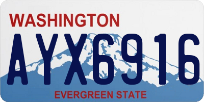 WA license plate AYX6916