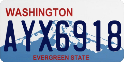 WA license plate AYX6918