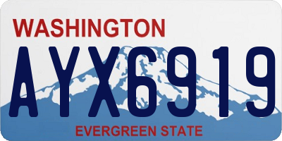 WA license plate AYX6919