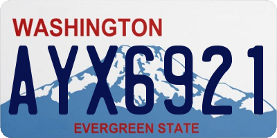 WA license plate AYX6921