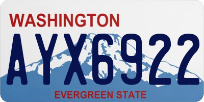 WA license plate AYX6922