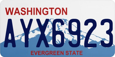 WA license plate AYX6923