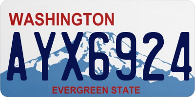 WA license plate AYX6924