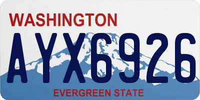 WA license plate AYX6926