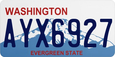 WA license plate AYX6927