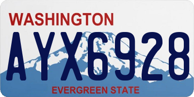 WA license plate AYX6928