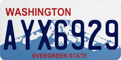 WA license plate AYX6929