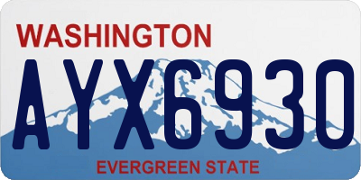 WA license plate AYX6930