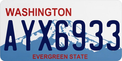 WA license plate AYX6933