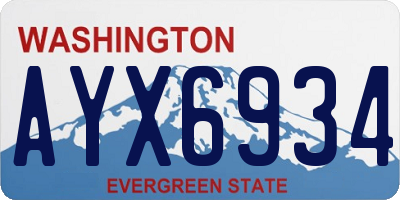 WA license plate AYX6934