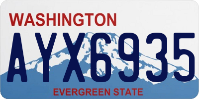 WA license plate AYX6935