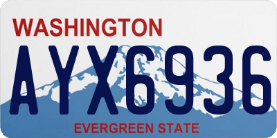 WA license plate AYX6936