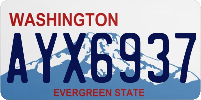 WA license plate AYX6937