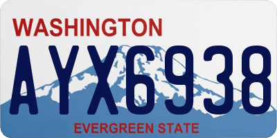 WA license plate AYX6938