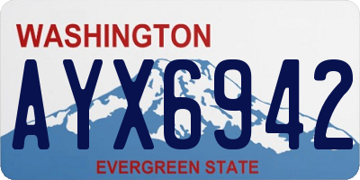 WA license plate AYX6942