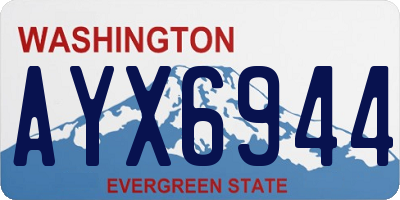 WA license plate AYX6944