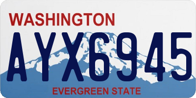 WA license plate AYX6945