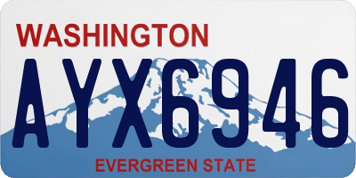 WA license plate AYX6946