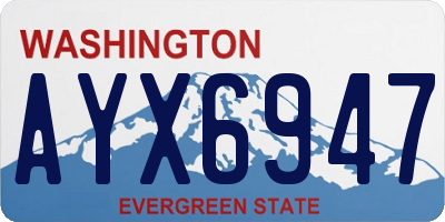 WA license plate AYX6947