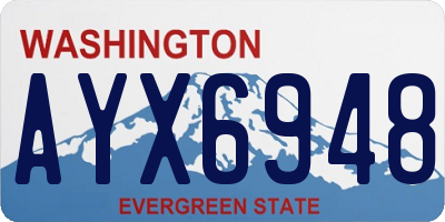 WA license plate AYX6948