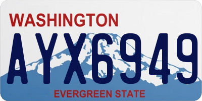 WA license plate AYX6949