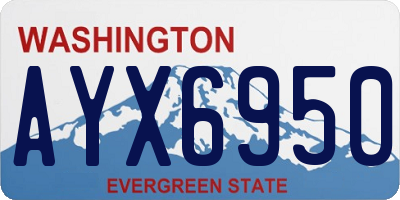 WA license plate AYX6950