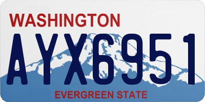 WA license plate AYX6951