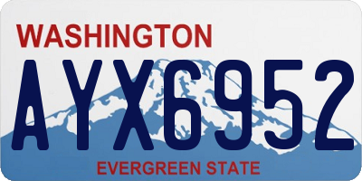 WA license plate AYX6952