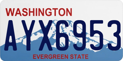 WA license plate AYX6953