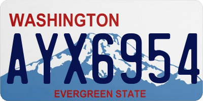 WA license plate AYX6954