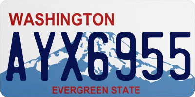 WA license plate AYX6955