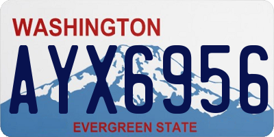 WA license plate AYX6956