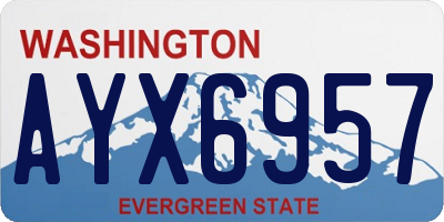 WA license plate AYX6957