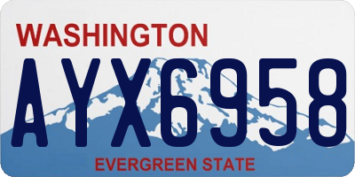 WA license plate AYX6958