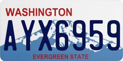 WA license plate AYX6959