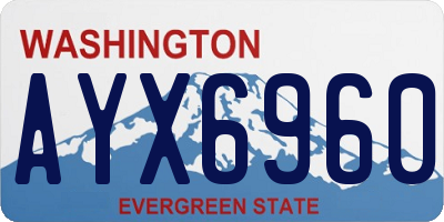 WA license plate AYX6960